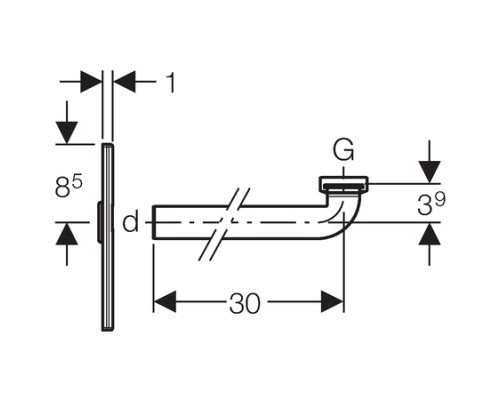 115.416.21.1 Финишный комплект Geberit для pаковина с внутристенным сифоном: Глянцевый хром 115.416.21.1