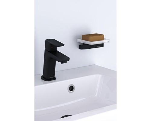 Держатель с мыльницей (стекло) TD 200.20 черный X07P556