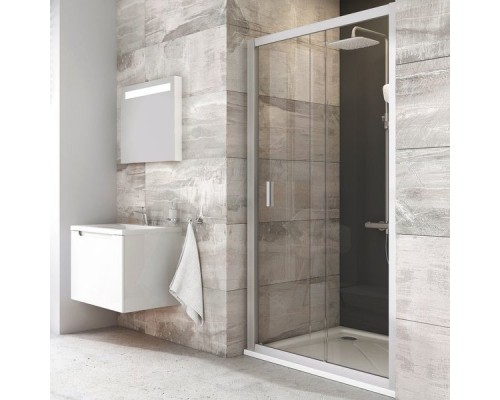 BLDP2-110 белый + Грапе Blix душевая дверь раздвижная, двухэлементная 0PVD0100ZG