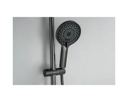 AQ1748BGM ЛУГАНО смеситель для ванны с душевым гарнитуром 3jet, оружейная сталь (шлиф. черный хром) AQ1748BGM