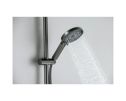 AQ1748BGM ЛУГАНО смеситель для ванны с душевым гарнитуром 3jet, оружейная сталь (шлиф. черный хром) AQ1748BGM