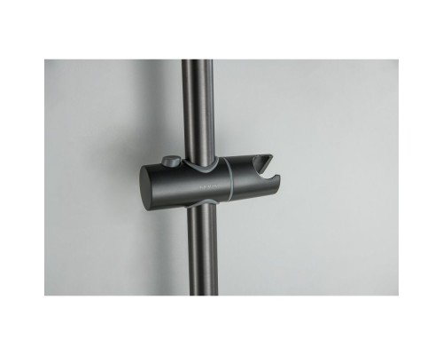 AQ1748BGM ЛУГАНО смеситель для ванны с душевым гарнитуром 3jet, оружейная сталь (шлиф. черный хром) AQ1748BGM