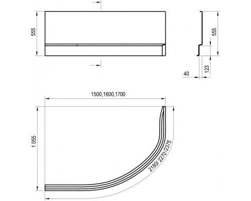 Передняя панель A для ванны ROSA II P 150 см N белая CZJ1200AN0