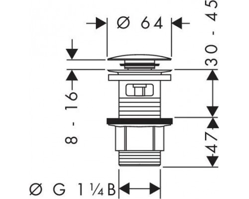 50105000 HG Push-open сливной набор для раковины 50105000