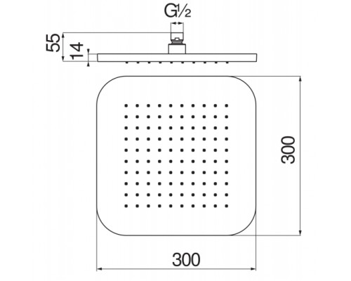 AD139/129CR верхний душ 30х30 см AD139/129CR