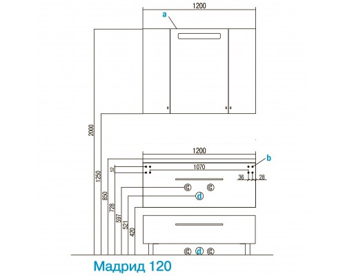 1A1269K5MA010 Набор: 1A126901MA010 Тумба-умывальник Мадрид 100 М / 1A723031AG010 Раковина Айрис 100 1A1269K5MA010