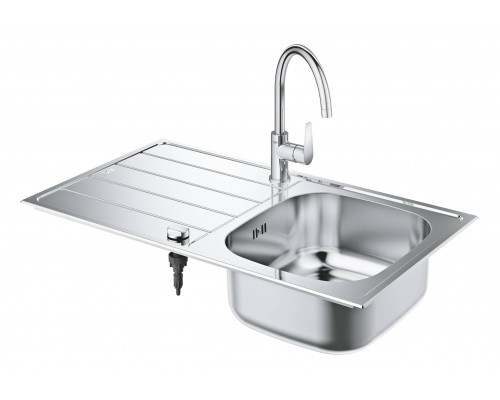 31562SD1 K200 New Набор: Мойка из нержавеющей стали, оборач, 45 -S 860x500 1.0 и смеситель для кухни GROHE Bau Edge (замена 31562SD0) 31562SD1