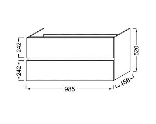 EB2383-J5 Tolbiac Тумба под раковину 100см, 2 ящика, цвет белый лак EB2383-J5