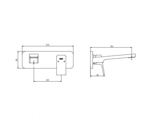 102167605EX-K TIERA смеситель для раковины настенный (внешняя часть) 102167605EX-K