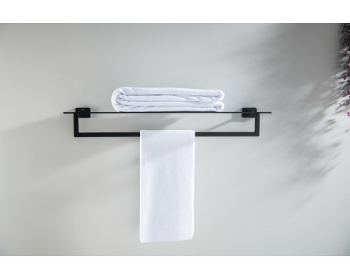 AQ4315MB ЛИБРА полка для полотенец, матовый черный AQ4315MB
