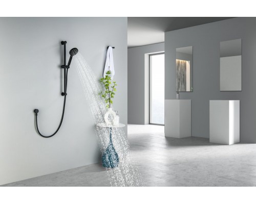 AQ2016MB ОБЕРОН душевой гарнитур 3jet 65 см, матовый черный AQ2016MB