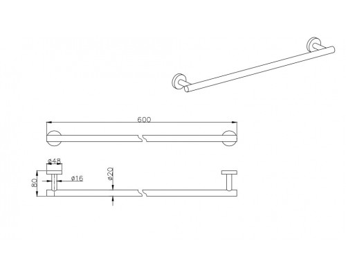 AQ4014CR ВЕГА полотенцедержатель AQ4014CR