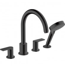 71459670S Set HG Vernis Shape смеситель на край ванны на 4 отверстия (71459670+13244180), матовый черный 71459670S