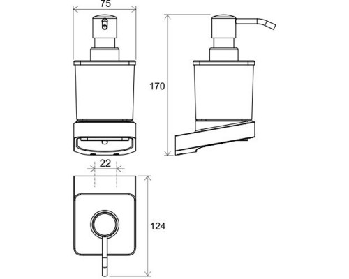 Дозатор для жидкого мыла (стекло) TD 231.20 черный X07P559