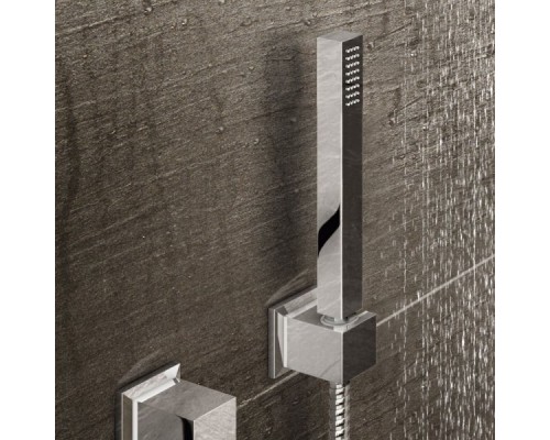 27889000 Euphoria Cube+ Stick Душевой набор I (квадратный ручной душ, настенный держатель, шланг 1500 мм), 9,5 л/мин, хром 27889000