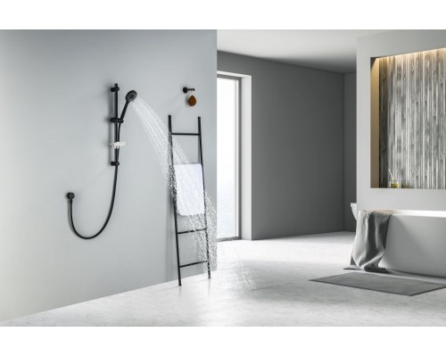 AQ2015MB БЕТТА душевой гарнитур 3jet 60 см, матовый черный AQ2015MB