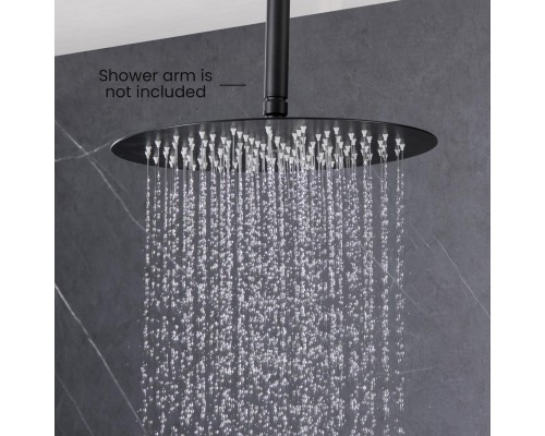 AQ2075MB круглый верхний душ 3002 мм, матовый черный AQ2075MB