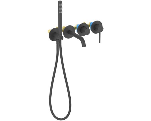 AQ1344MB ЕВРОПА смеситель для ванны встроенный (внешняя и скрытая часть), матовый черный AQ1344MB