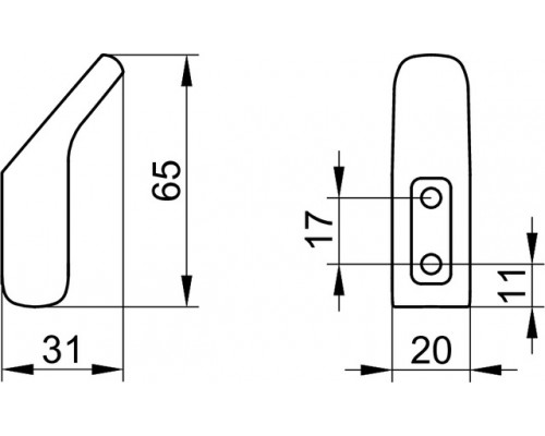 14614370000 AVENO Крючок для полотенца с клеевым комплектом, черный матовый 14614370000