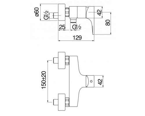 SE124130CR SEVEN смеситель для душа SE124130CR