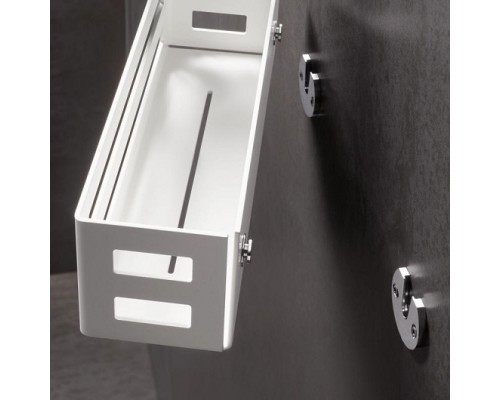 24954510000 UNIVERSALARTIKEL Корзинка для мыла, настенный монтаж, съёмная, со скрытым креплением, со сливными прорезями, белый (RAL 9010) 24954510000