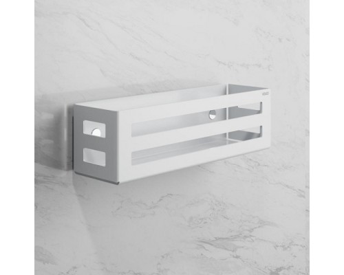 24954510000 UNIVERSALARTIKEL Корзинка для мыла, настенный монтаж, съёмная, со скрытым креплением, со сливными прорезями, белый (RAL 9010) 24954510000