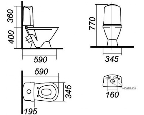 CLASSIC BASIC Унитаз-компакт Белый S1 (WC.CC/Classic/2-TM/WHT.G/S1) WC.CC/Classic/2-TM/WHT.G/S1