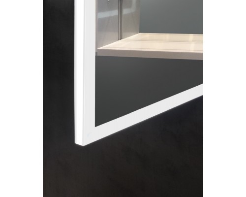 AQ7103B-MLC Алюминиевый зеркальный шкаф с подсветкой 1000700133,крепеж. Две зерк.дверцы шириной 49,85см,антизапотевание,акрил. подсветка,петли BLUM AQ7103B-MLC