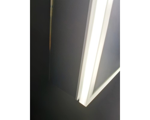 AQ7103B-MLC Алюминиевый зеркальный шкаф с подсветкой 1000700133,крепеж. Две зерк.дверцы шириной 49,85см,антизапотевание,акрил. подсветка,петли BLUM AQ7103B-MLC