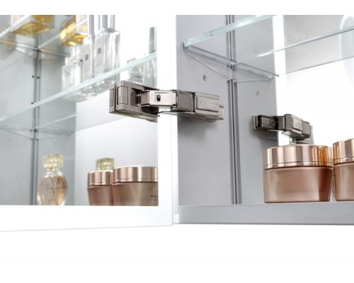 AQ7103B-MLC Алюминиевый зеркальный шкаф с подсветкой 1000700133,крепеж. Две зерк.дверцы шириной 49,85см,антизапотевание,акрил. подсветка,петли BLUM AQ7103B-MLC