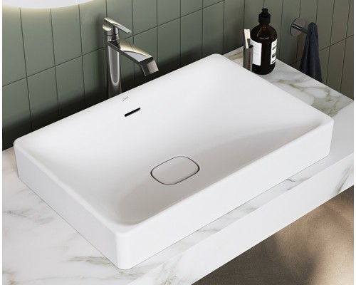 7535B003-0673 Раковина-чаша Metropole, прямоуг 60 см, c переливом, цвет белый. Нажимной керамический донный клапан в комплекте 7535B003-0673