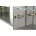 AQ7904-MLC Алюминиевый зеркальный шкаф с подсветкой 900700133,крепеж.Две зерк. дверцы 44,85см, две стекл.полк, круговая подсветка, антизапотевание AQ7904-MLC