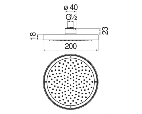 AD139/10CBM верхний душ 20 см, матовый черный AD139/10CBM