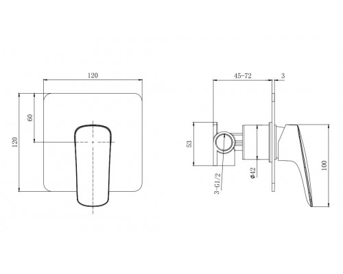 AQ1076MB ВЕГА Set 3 в 1 (AQ1066MB+AQ2454MB+AQ2011MB), матовый черный AQ1076MB