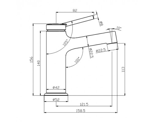 LM3806CMinimaСмеситель для умывальника монолитный, хром LM3806C