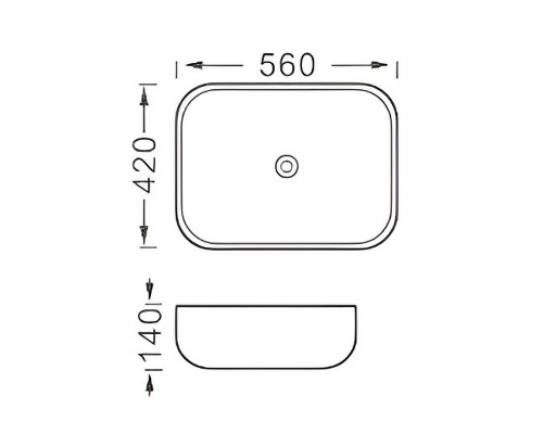 AQ5526-MB раковина 560420140 для установки на столешницу, матовый черный AQ5526-MB