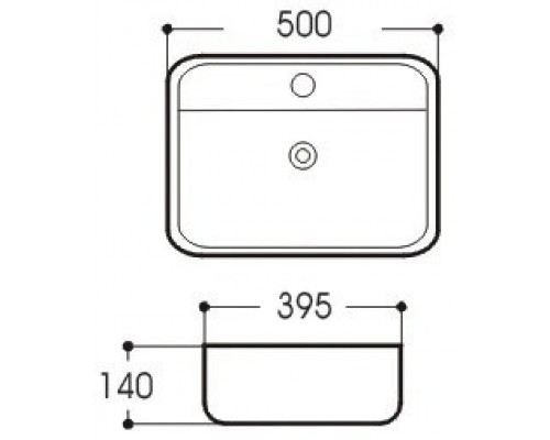 AQ5506-00 ВЕГА раковина 500395140 для установки на столешницу AQ5506-00