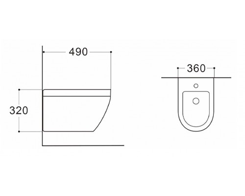 AQ1099-00 ЛЕЯ Биде подвесное 490360320, крепеж AQ1099-00