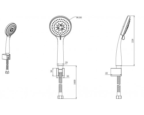 AQ2010CR ВЕГА душевой набор 3jet AQ2010CR