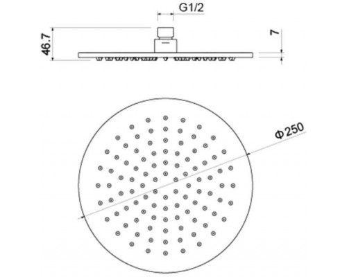 AQ2077CR круглый верхний душ 2507 мм AQ2077CR