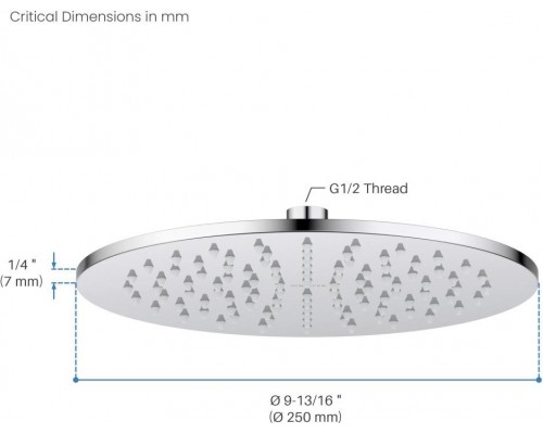AQ2077CR круглый верхний душ 2507 мм AQ2077CR