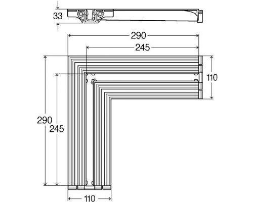 708924 Advantix Vario Угловой соединительный элемент 90° 290 x 290 мм, модель 4965.14 708924