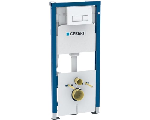 458.128.DW.1 Инсталляция Geberit Duofix для подвесного унитаза, 112 см, со смывным бачком Delta 12 см, смывная клавиша Delta50 черный глянцевый 458.128.DW.1