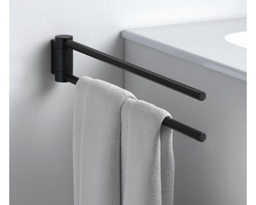 14919370000 PLAN Полотенцедержатель двойной, поворотный, 300 мм, чёрный матовый 14919370000