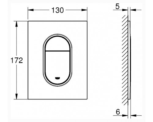 37624000 Arena Cosmopolitan Панель смыва для унитаза, размер S, хром 37624000