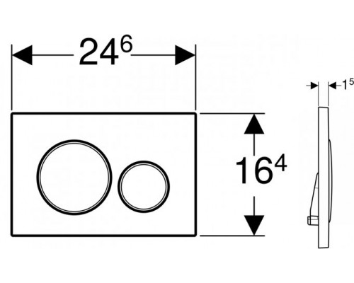 115.882.JT.1 Клавиша смыва Sigma 20 NEW двойной смыв к 111.300/350/361/362/380/390/796 не оставляет отпечатков пальцев,белый мат/хром глянц/белый мат 115.882.JT.1