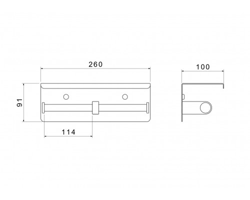 AQ4909BG ОБЕРОН бумагодержатель двойной с полкой, шлиф. золото AQ4909BG