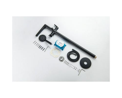 AQ1145MB БЕТТА смеситель для ванны напольный (внешняя и скрытая часть), матовый черный AQ1145MB