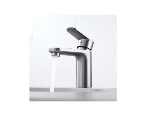 AQ1810BGM НИКА смеситель для раковины 90 без донного клапана, оружейная сталь AQ1810BGM