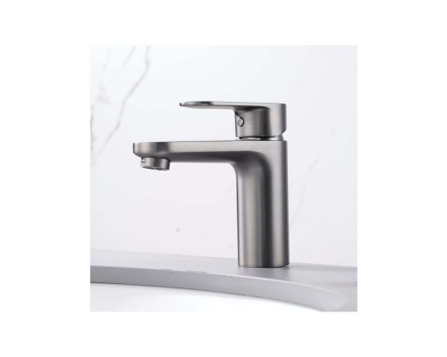 AQ1810BGM НИКА смеситель для раковины 90 без донного клапана, оружейная сталь AQ1810BGM